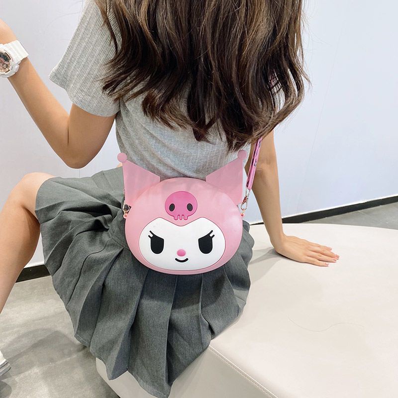 Túi Đựng Điện Thoại Di Động Tai Nghe Đa Năng Kawaii Sanrios Kuromi Bằng Silicon