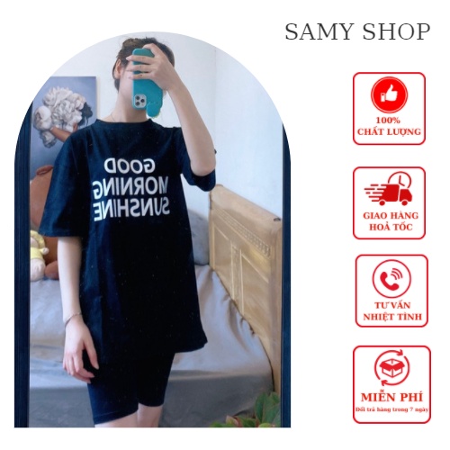 Áo phông thun nam nữ, áo thun form rộng chất cotton good morning GIÁ TỐT