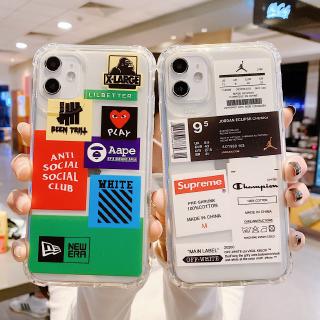 Tide Brand Supreme CDG Play Air-JORDAN Champion Label Clear Soft Case for iPhone 11 Pro Max Xs XR X 8 7 6 6s Plus