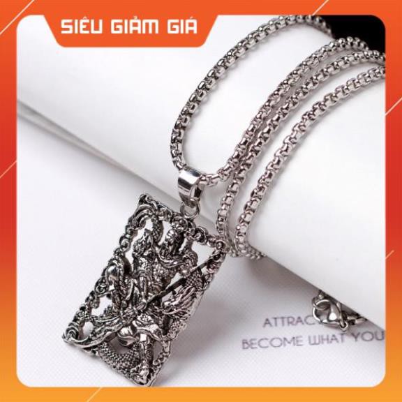 Dây chuyền nam mặt quan công vòng cổ titan nam cá tính