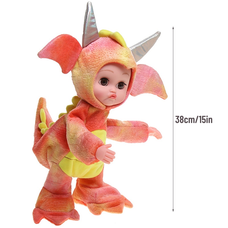 Set 15 Quần Áo Khủng Long Bằng Vinyl Nhảy Múa Cho Búp Bê Sơ Sinh