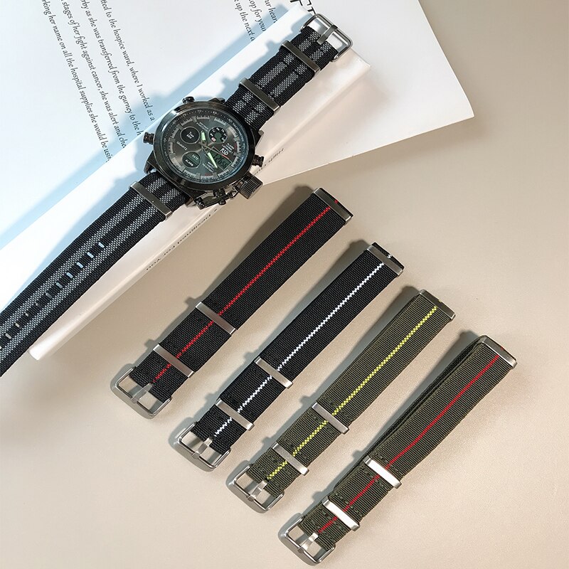 Dây Đeo Nylon Cho Đồng Hồ Casio Samsung Galaxy Watch 20mm 22mm