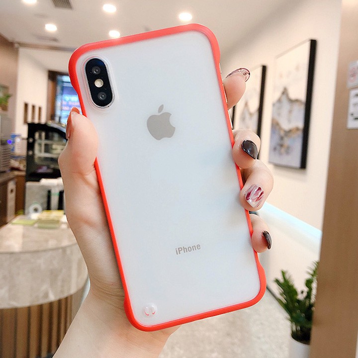 [Mã ELFLASH3 hoàn 10K xu đơn 20K] ốp lưng iphone viền màu lưng đục ốp iphone 6 6s 7 8 plus x xs xr xs max - n54