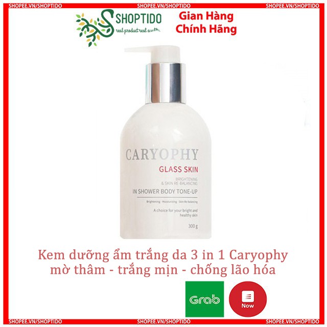 [SHOPEE OUTLET] Kem Dưỡng Ẩm Trắng Da 3in1 Glass skin in Shower Body Tone up Caryophy