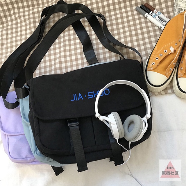 Túi đeo chéo 2 nịt ulzzang unisex cá tính (có sẵn)