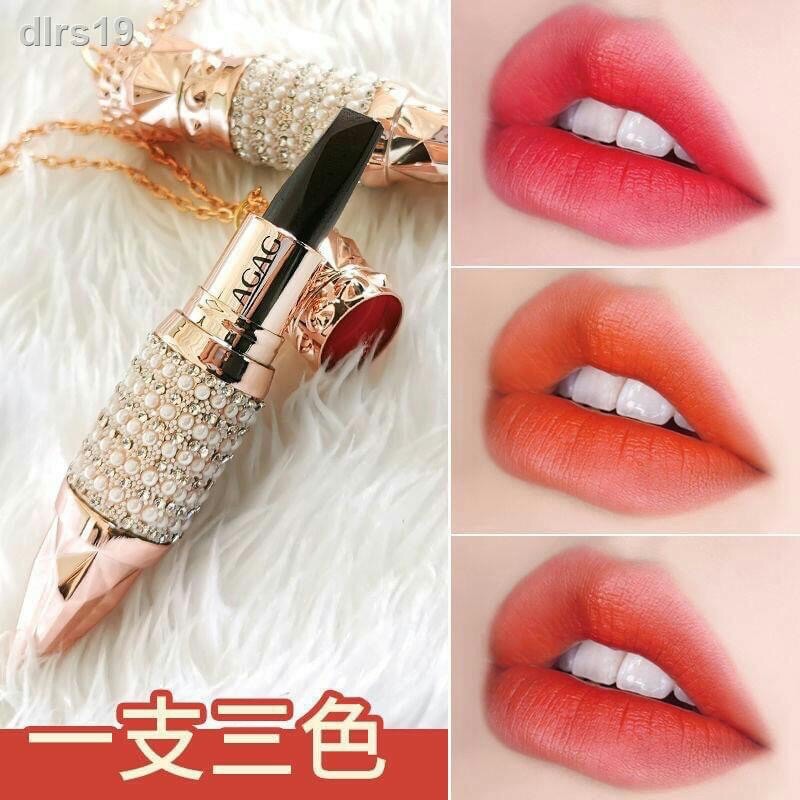 Son môi kim cương AGAG siêu lì 3 màu trong 1 cây son