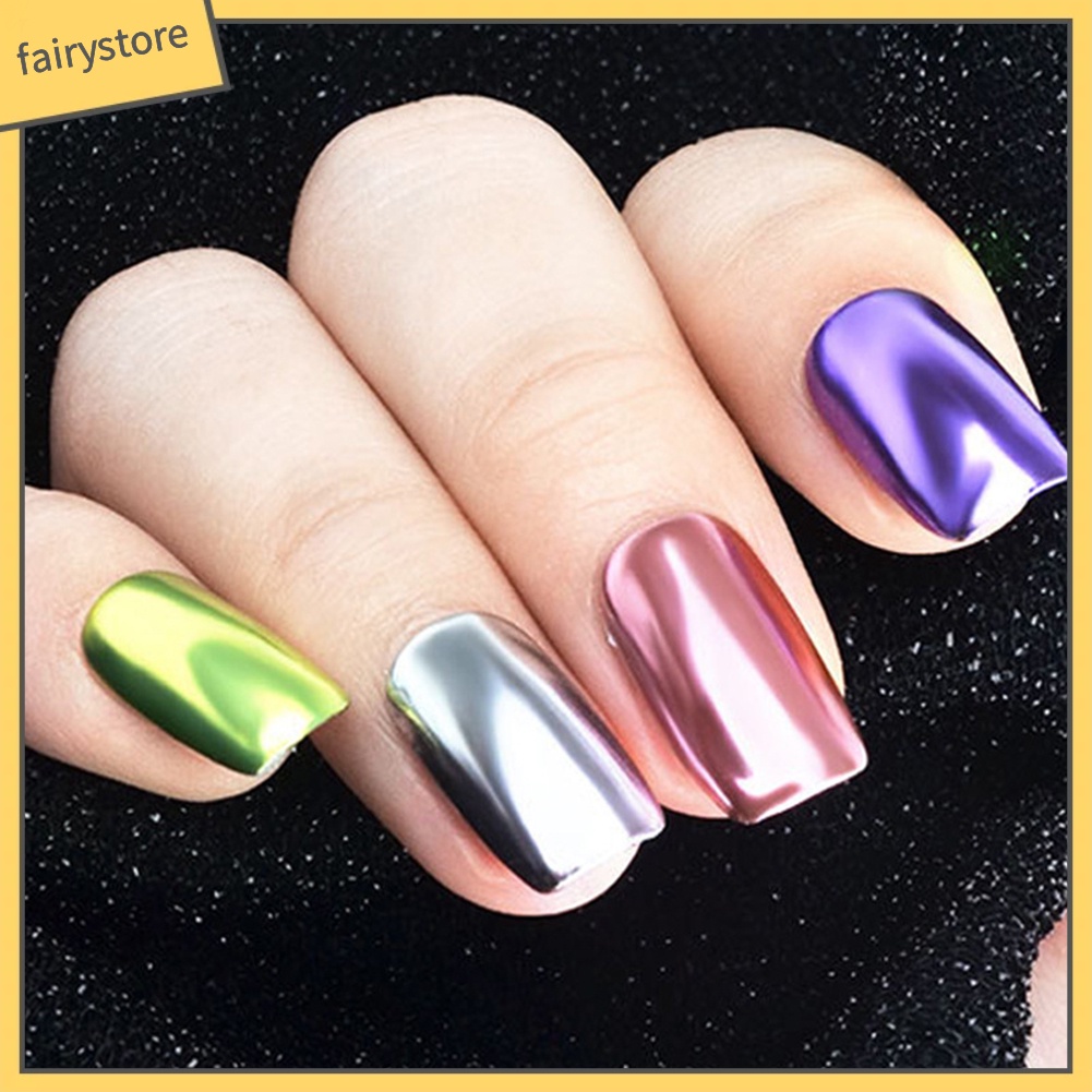 Bột tráng gương trang trí móng tay 12 màu sắc