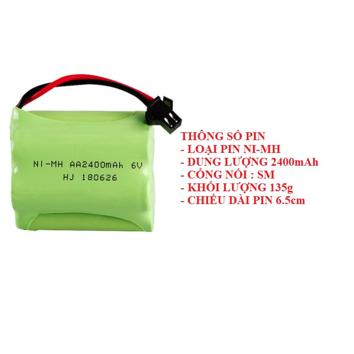 Pin xe mô hình 6v 2400mah pin ghép 2 hàng dùng cho xe mô hình điều khiển từ xa