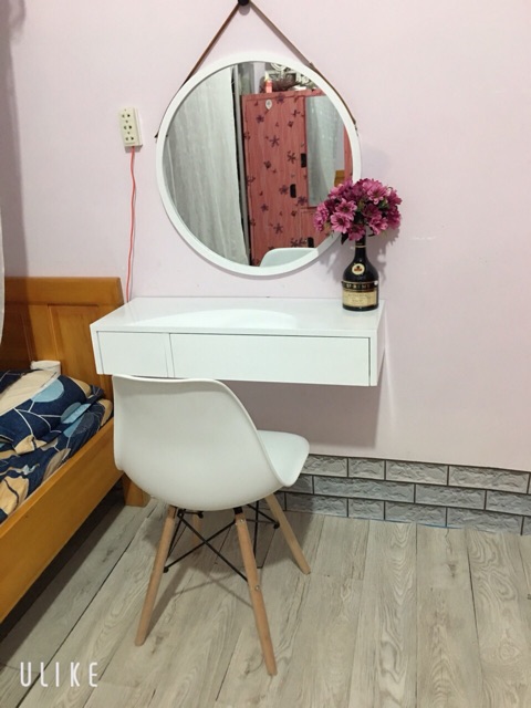 ✅ Bàn trang điểm treo tường 80cm trắng đẹp có 2 ngăn kéo BTD-3655 | BigBuy360 - bigbuy360.vn