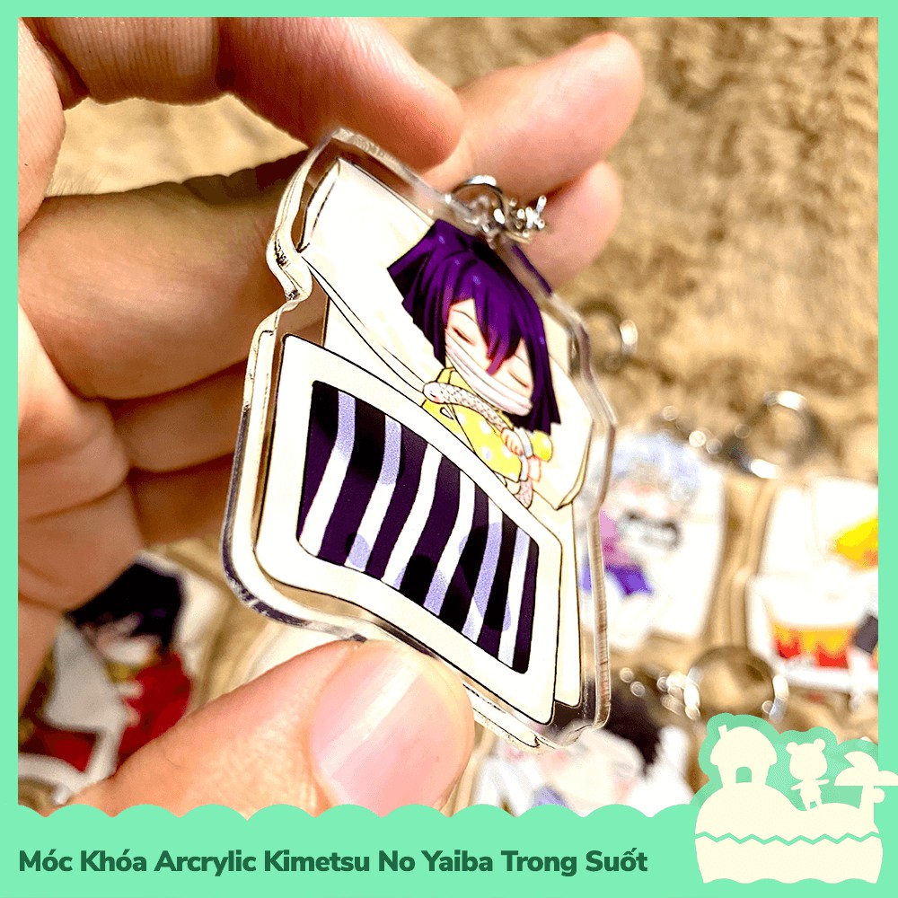 [Sẵn VN] Móc Khóa Keychain Acrylic Trong Suốt 2 Mặt Kimetsu No Yaiba TGDQ Demon Slayer Đại Trụ Ngủ Ngon