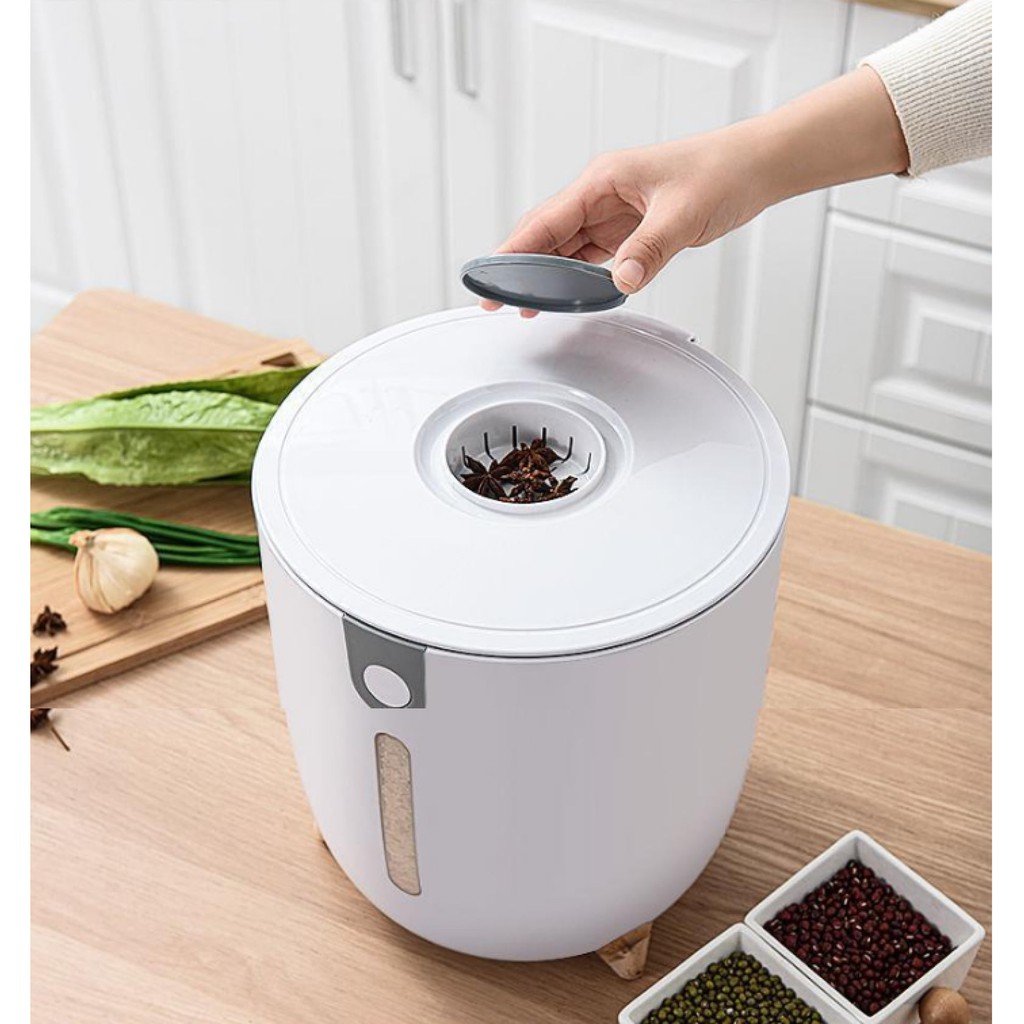 THÙNG GẠO CHỐNG ẨM 12 KG HÌNH TRỤ TIỆN LỢI. | BigBuy360 - bigbuy360.vn