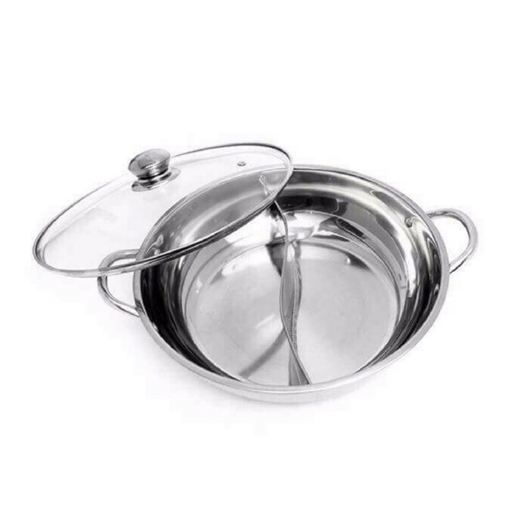 Nồi Lẩu 2 Ngăn, 2 Vị Inox 30 Cm Có Vung HBQ.KIDS BOKIDS