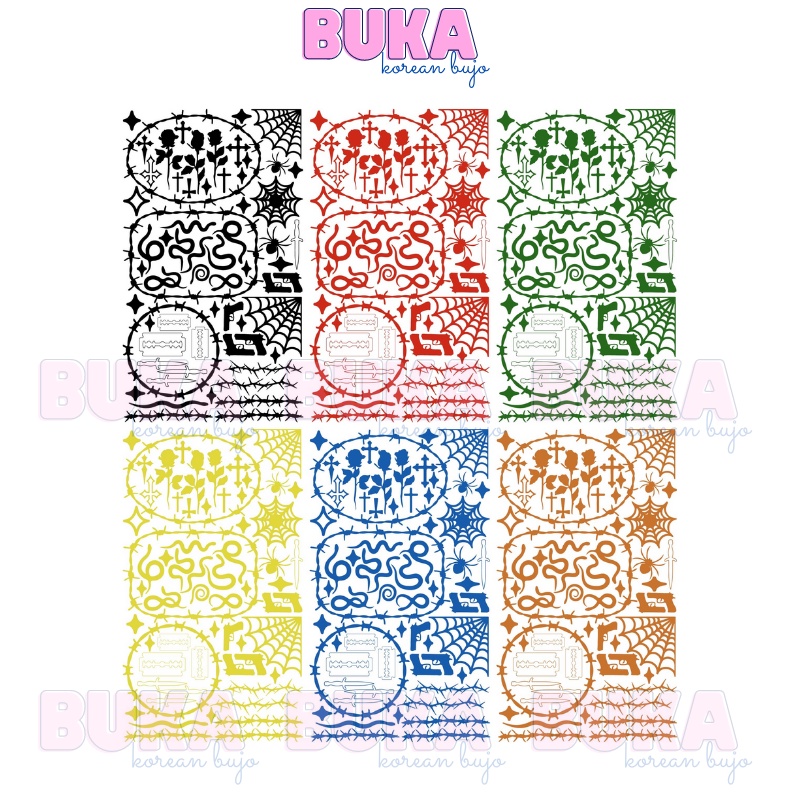 Sticker Aesthetic Toploader decor sticker dây xích hoa hồng toploader đựng ảnh kpop Buka nhiều màu kích thước 110x190mm