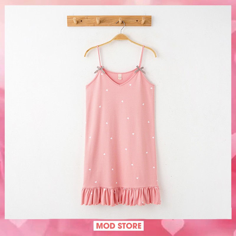 [𝐇𝐚̀𝐧𝐠 đ𝐞̣𝐩] Váy Ngủ 2 Dây, Váy Mặc Nhà Siêu Mát, Chất Cotton Co Giãn, Nhiều Màu V3 | BigBuy360 - bigbuy360.vn
