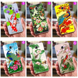 Ốp lưng Samsung A9 / A9 Pro (dẻo viền trắng trong) - Hình Chim Công, Cá Chép, Cò