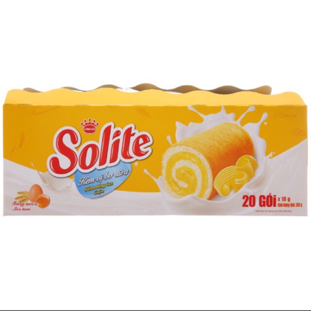 Hộp 20 Bánh Bông Lan cuộn Solie bơ sữa 360g