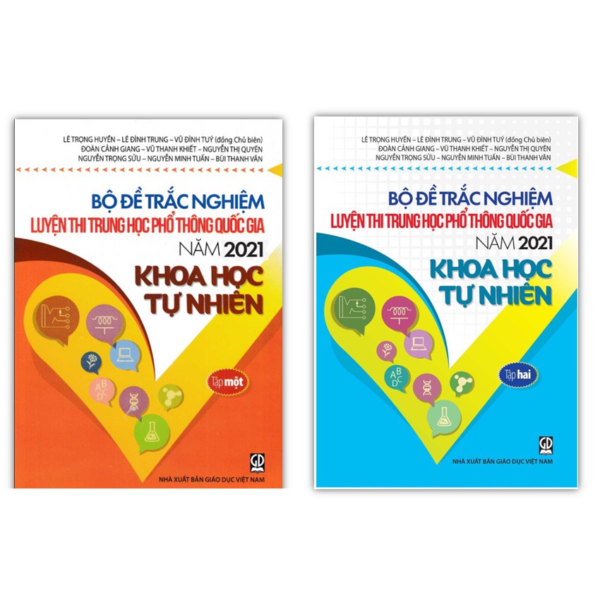 Sách - Bộ đề trắc nghiệm luyện thi Trung Học Phổ Thông quốc gia năm 2021 Khoa học tự nhiên (Tập 1+ Tập 2)