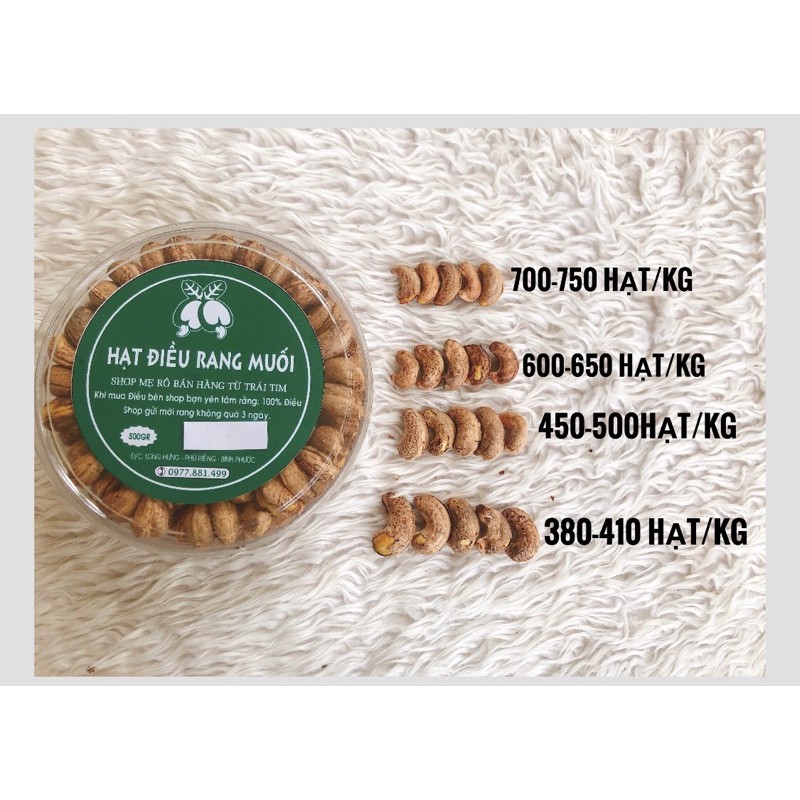 500GRAM ĐIỀU RANG MUỐI CHUẨN BÌNH PHƯỚC (450-500hạt/kg) LOẠI 2 | BigBuy360 - bigbuy360.vn