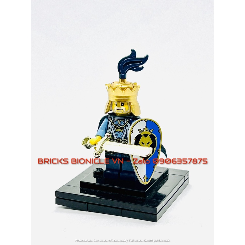 LEGO MINIFIGURES - ĐỒ CHƠI XẾP HÌNH LEGO NHÂN VẬT TRUNG CỔ - CASTLE BLUE LION KING - VUA SƯ TỬ XANH DƯƠNG