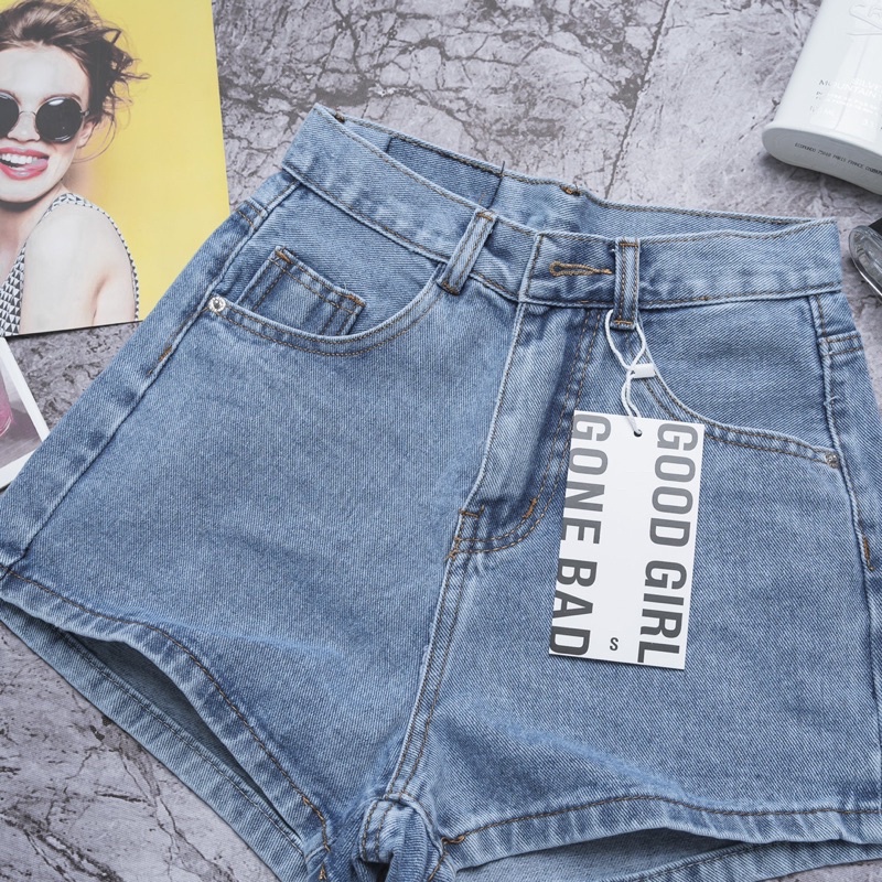Quần Short Jean Nữ Lai Cuốn Lưng Siêu Cao Tôn Dáng Phong Cách Trẻ Trung, Năng Động Ulzzang