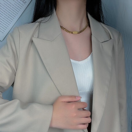 Vòng cổ bằng thép titan phong cách hiphop cá tính