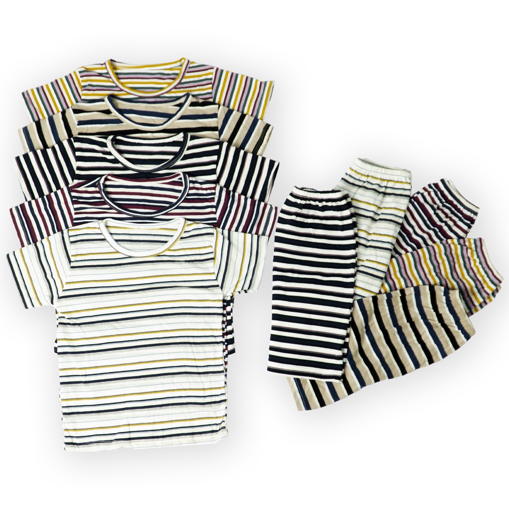 Bộ quần áo trẻ em MIMYKID sọc ngang kiểu lửng vải cotton 100% thun dày mịn mát co giãn tốt, set đồ cho bé từ 4-16kg