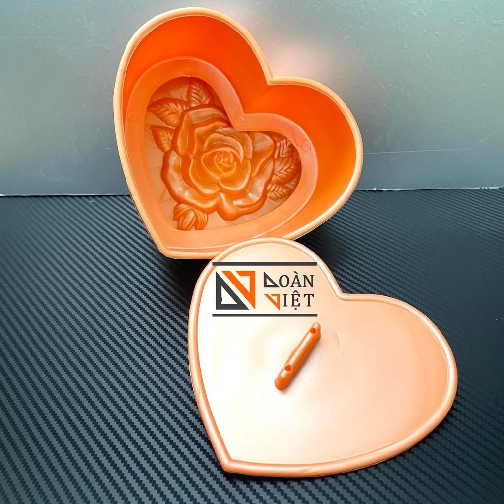 Khuôn TIM Nhấn Xôi Hình Hoa HỒNG, SEN 3D SIÊU SẮC NÉT - Nhiều SIZE dùng nhấn ấn tạo hình xôi, cơm- NHIỀU SIZE