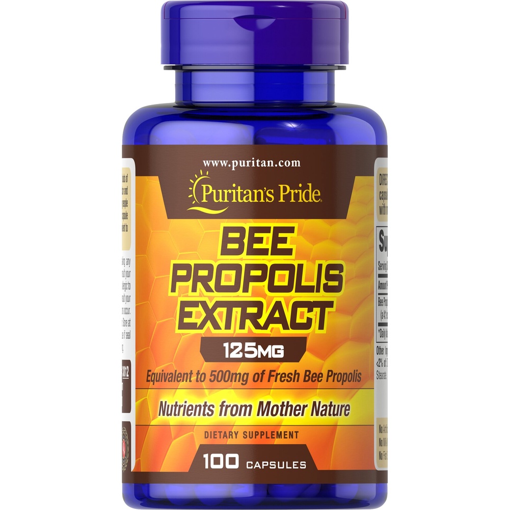 Viên Uống Keo Ong Tự Nhiên Bee Propolis Extract 125mg 100 Viên  Puritan's Pride
