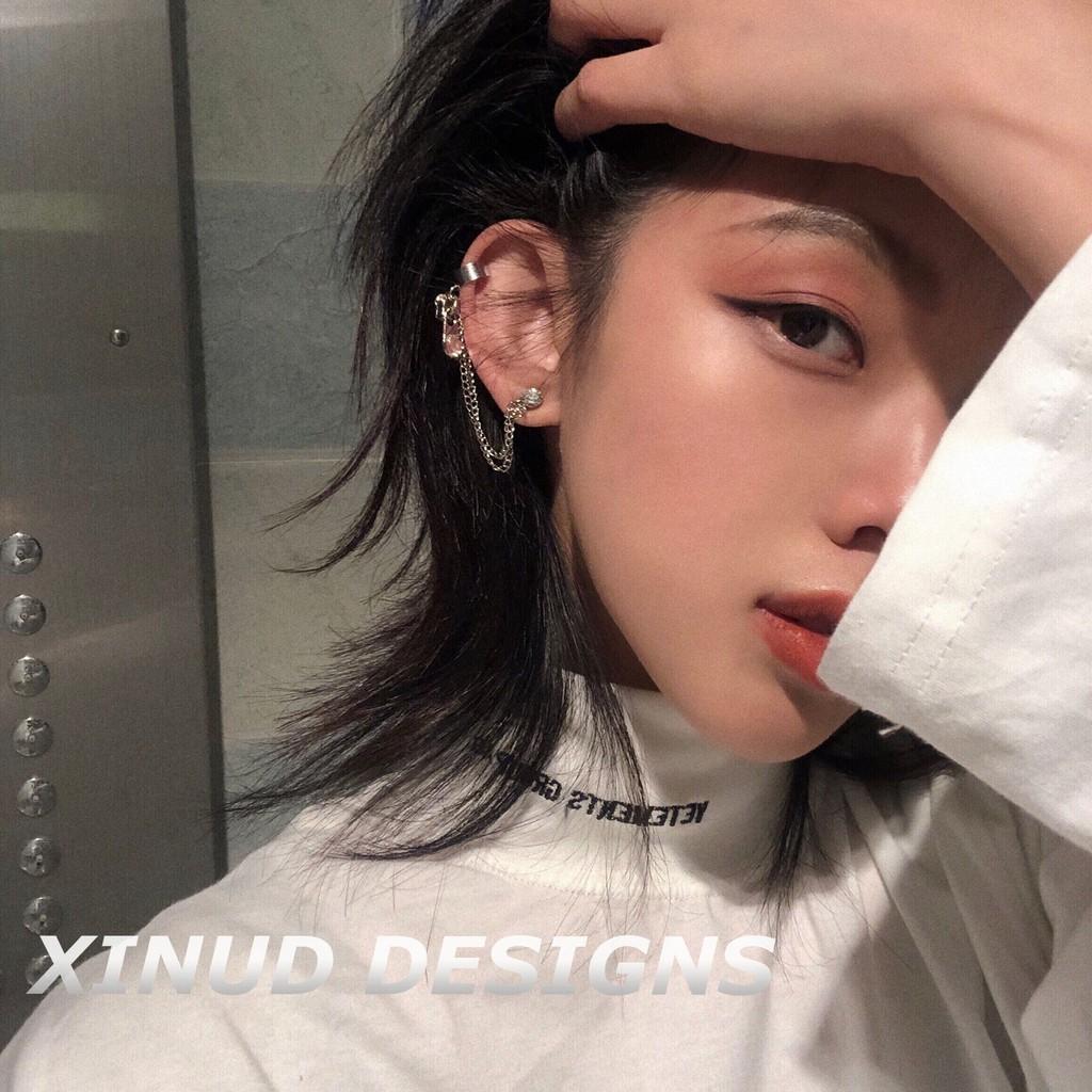 Khuyên Vành Tai Phối Dây Xích Cá Tính Dành Cho Nữ B835