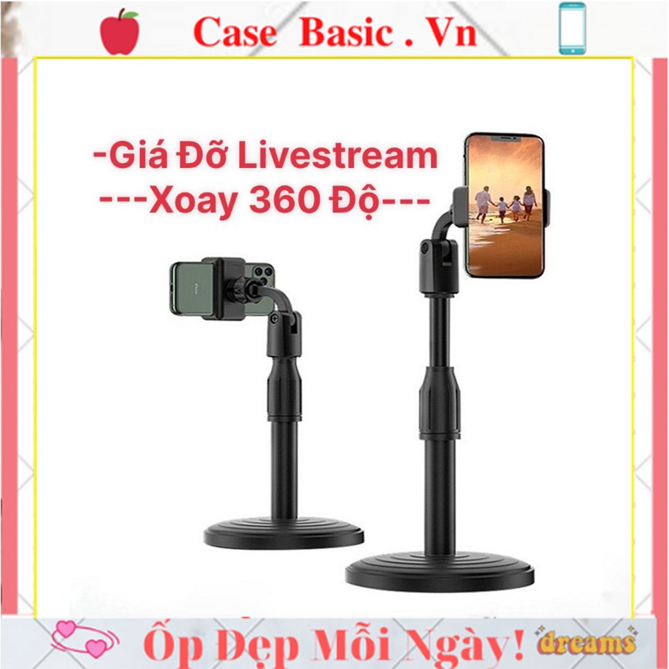 Kệ Giá Đỡ Điện Thoại Kẹp Điện Thoại Livestream Quay TikTok Xem Video Xoay 360 Độ Có Đế Để Bàn [ Kệ chữ L ]