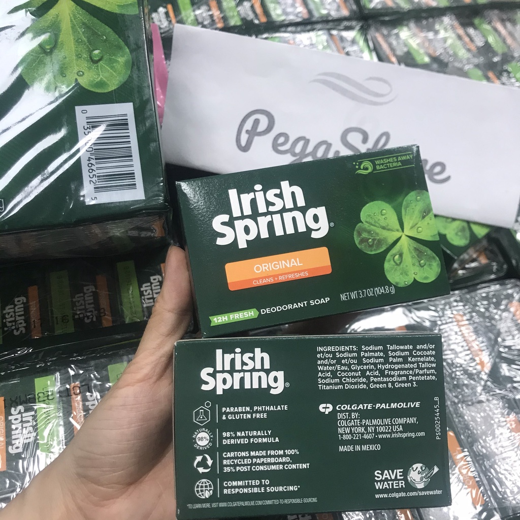 Xà bông cục Irish Spring Mỹ Deodorant Soap Original - Xà bông tắm Spring 104.8g