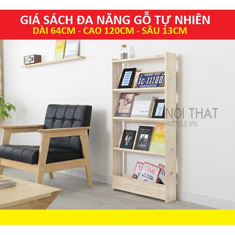 Gía sách đa năng, sản phẩm làm từ gỗ tự nhiên ( no piant ) thân thiện với môi trường