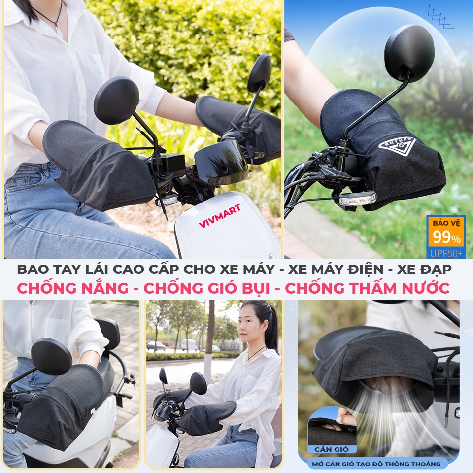 [TUYỆT PHẨM] Găng Che Tay Lái, Bao Che Tay Đi Xe Máy, Xe Máy Điện, Xe Đạp Chống Mưa, Rét, Gió, Bụi