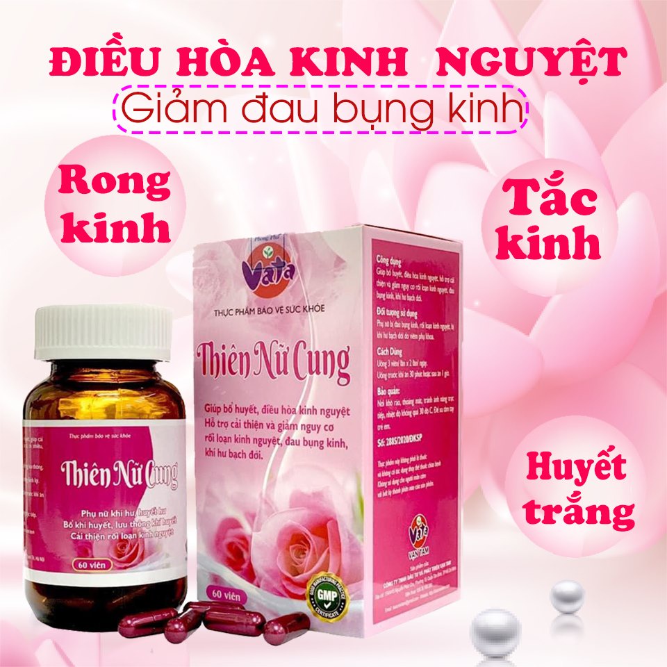 THIÊN NỮ CUNG GIÚP ĐIỀU HÒA KINH NGUYỆT TẠM BIỆT KHÍ HƯ, BẠCH ĐỚI, TẮC KINH, RONG KINH