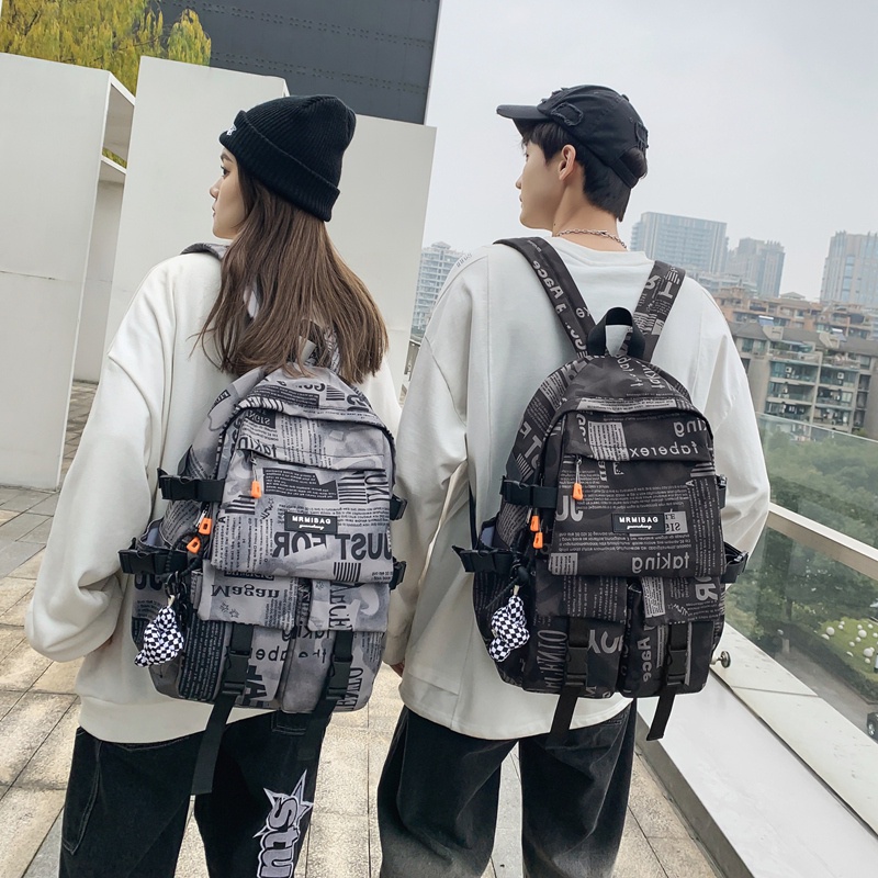 Balo Prettyzys phong cách học đường ulzzang sức chứa lớn 15.6 inch thời trang 2022 dành cho nam và nữ