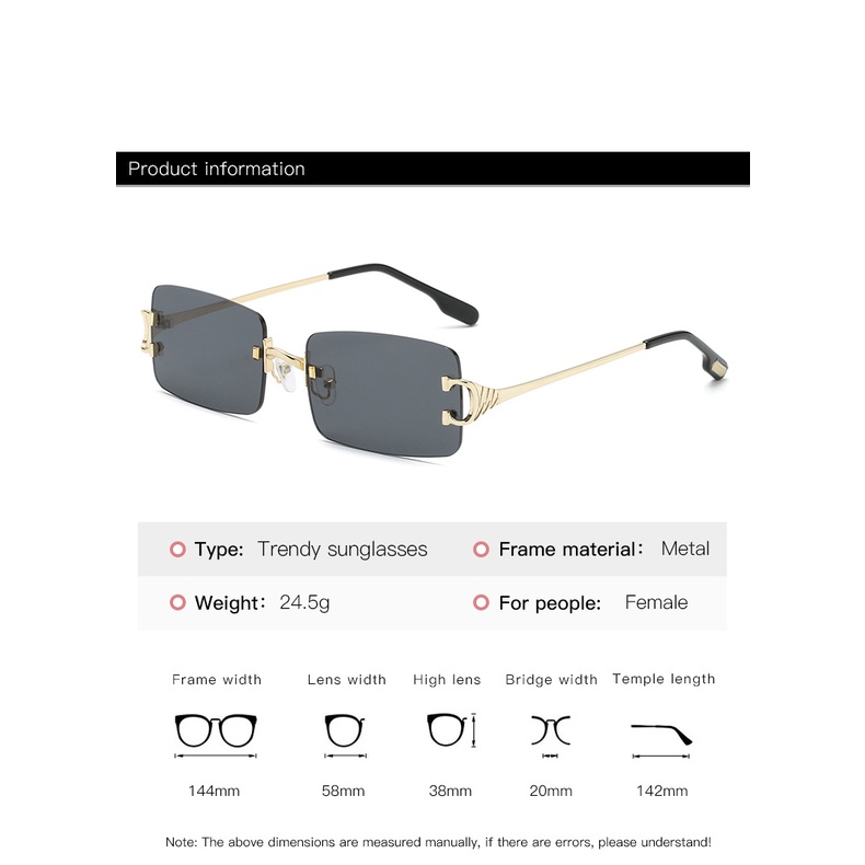 Kính Râm Gọng Kim Loại Hình Chữ Nhật Phong Cách Vintage Thời Trang Cho Phụ Nữ