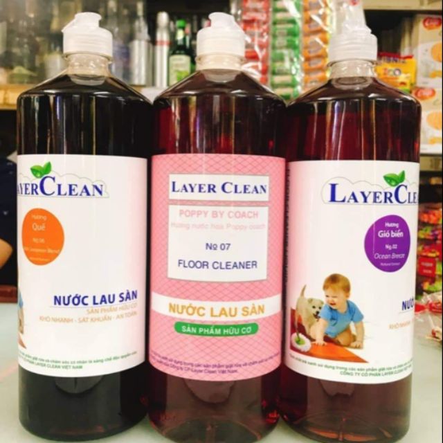 Nước lau sàn hữu cơ Layer Clean hương Quế 1,25l