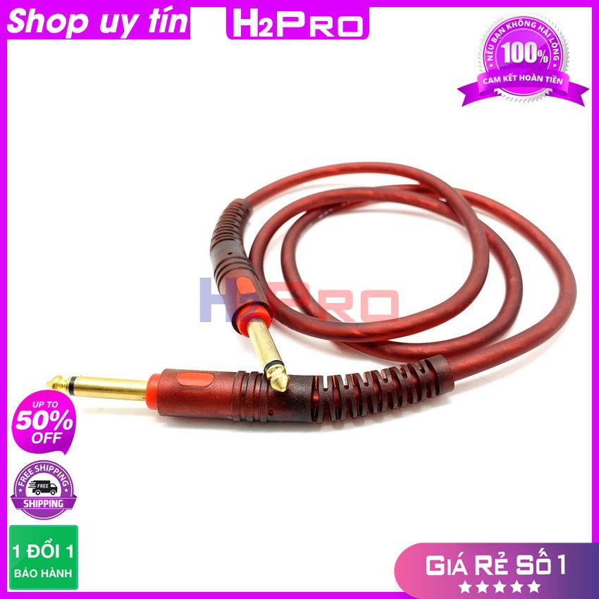 1 Dây Jack 6 Ly 2 Đầu Dài 80Cm Giắc Mạ Vàng-Chống Sôi Nhiễu, Dây 2 Đầu 6 Ly Thẳng Cao Cấp Cho Micro, Guitar-H2pro Audio