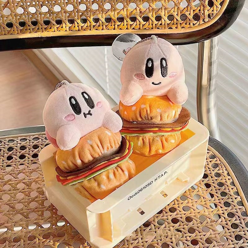 Móc Khóa Búp Bê Nhồi Bông Hình Hoạt Hình Kirby Hamburger Khoai Tây Chiên
