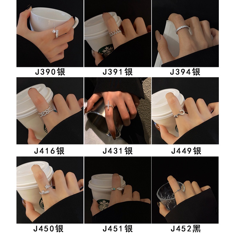 Nhẫn Hở Mạ Bạc Đính Đá zircon Kiểu Dáng Đơn Giản Cho Nữ