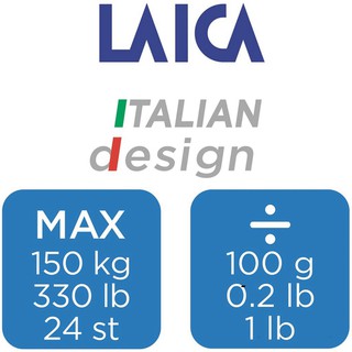 Cân điện tử Laica PS1036 - Cân sức khỏe mức cân tối đa 150 kg - Cân tối thiểu 3 Kg - Mặt kính dày 8mm