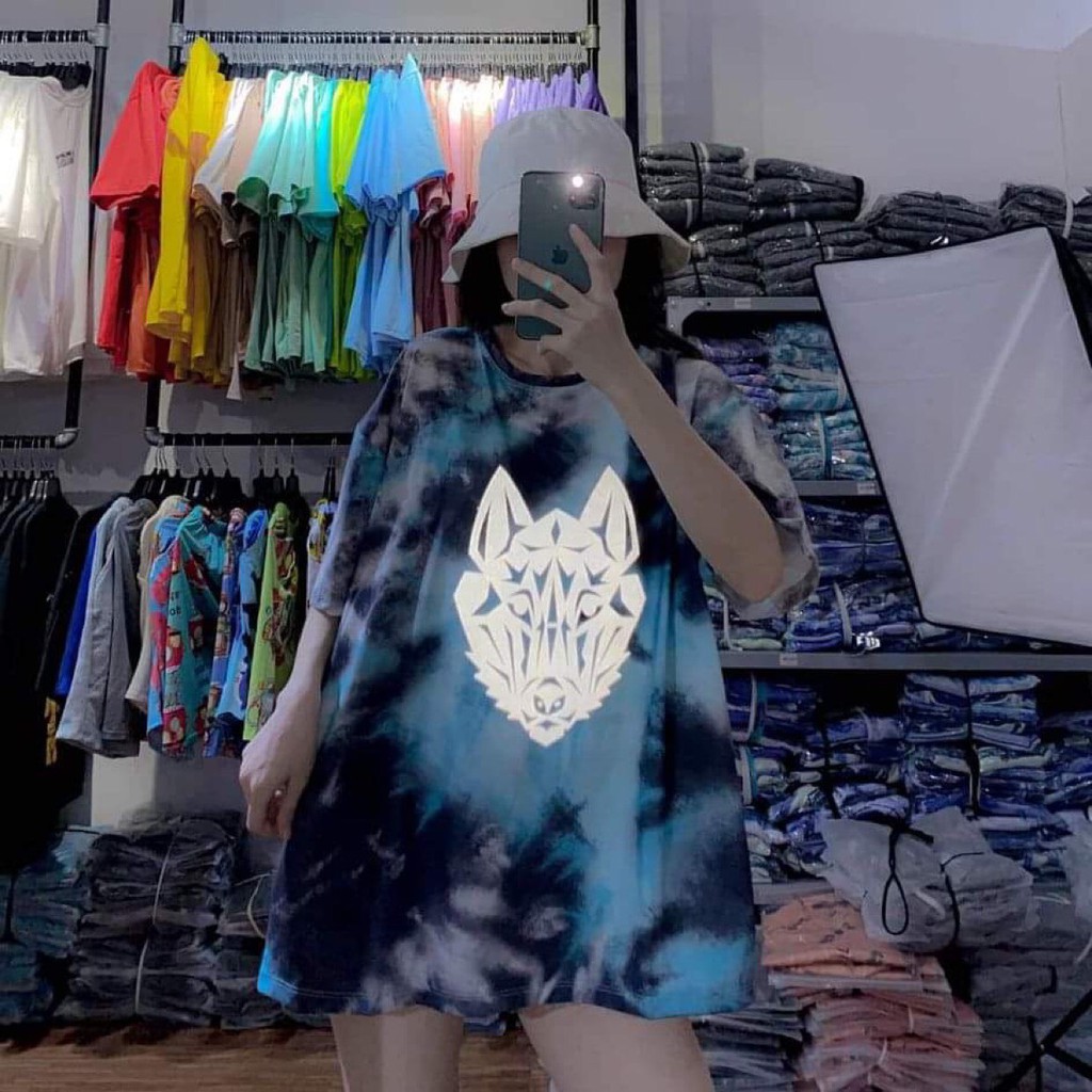 Áo thun tay ngắn phản quang unisex, áo phông tay lỡ nam nữ 3D không phai màu, 65% cotton, free size 40-75kg-yumi47store | BigBuy360 - bigbuy360.vn