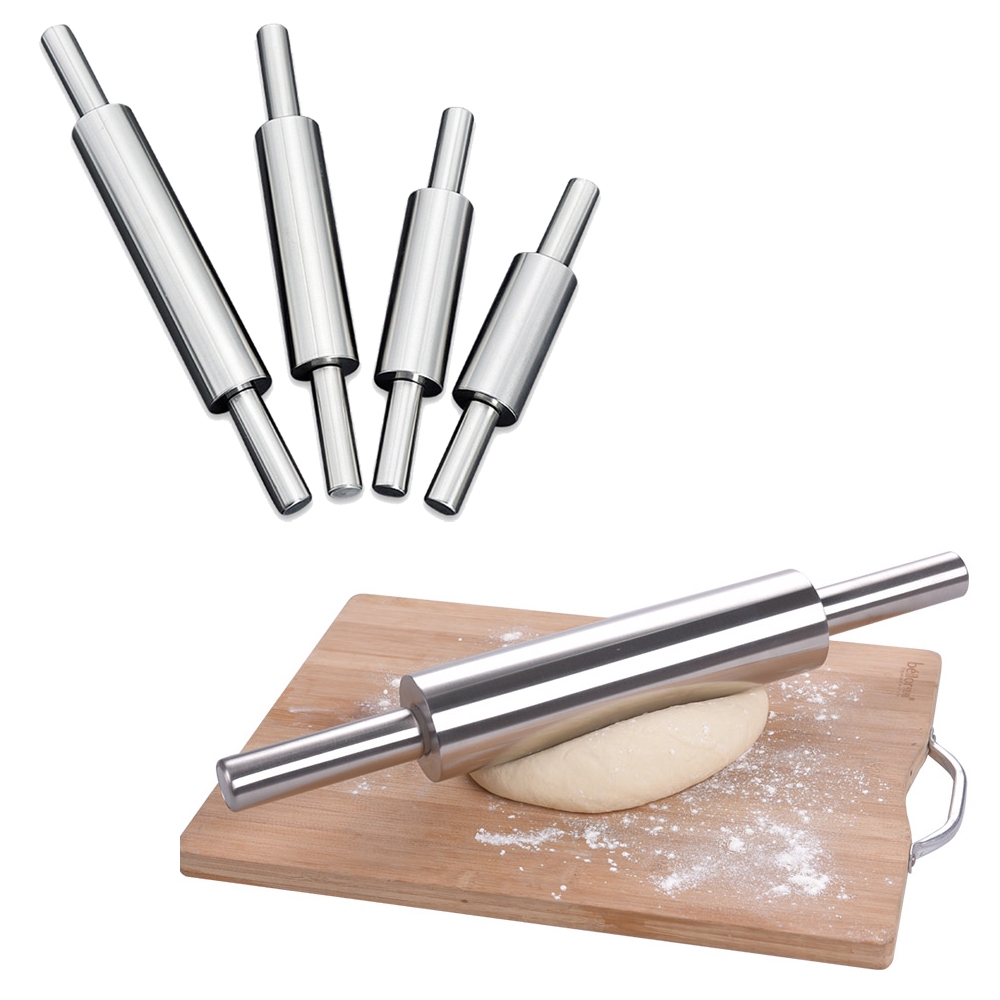 INSTORE Noodles Pizza Stainless Steel Pie Non-stick Rolling Pin