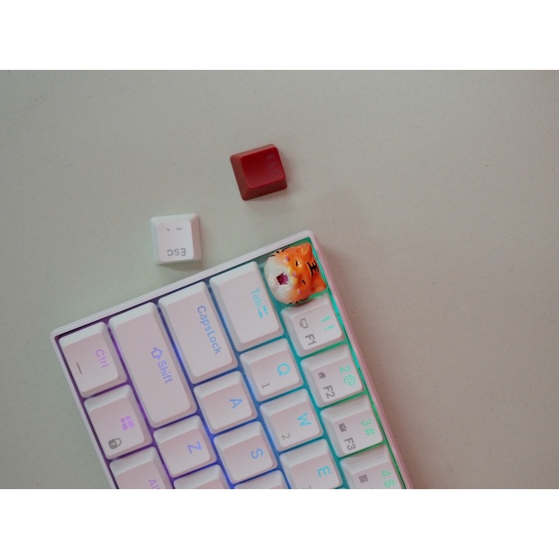 Nút bàn phím cơ hình hổ mắt híp màu cam trắng bản Original/ Resin keycap/ Keycap set/ Esc keycap/ Gift for gamer