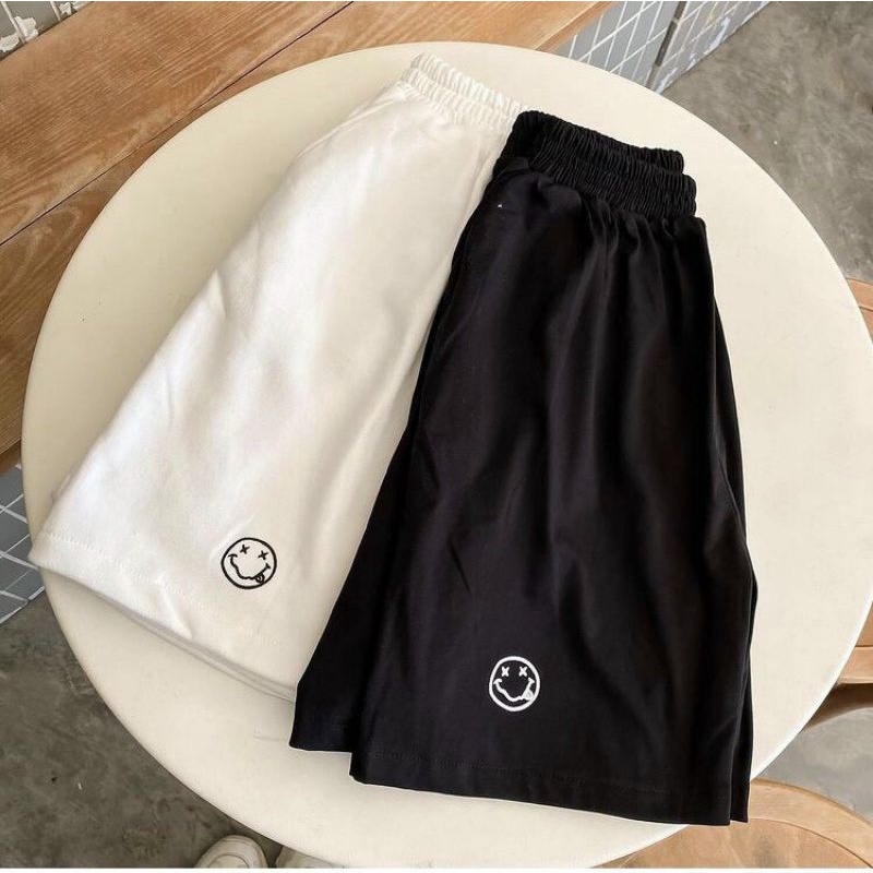 Quần Thun Short In Mặc Cười Nam Nữ Cặp Đôi 💖HOT RẺ ĐẸP💖 Quần Unisex Trơn Kiểu Đùi Lửng ulzzang - Couple Siêu Xinh