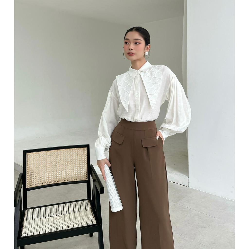 BBSTORE'S Áo Sơ Mi Công Sở Tay Dài Nhún Phồng -CSA1930