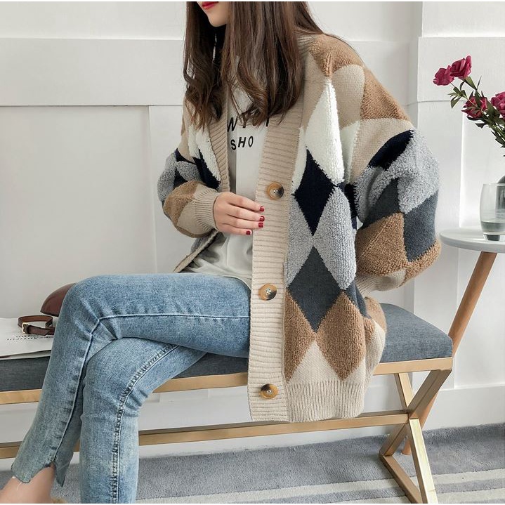 Áo cardigan len chám Anvalo áo cardigan nữ phong cách Hàn Quốc ACC19 | BigBuy360 - bigbuy360.vn