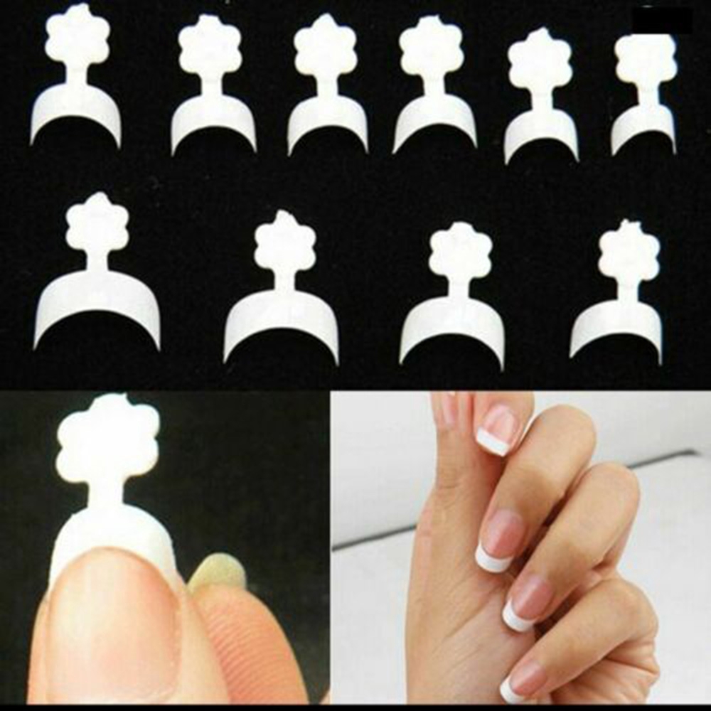 Móng Tay Giả Màu Trắng Đỏ Đen Kiểu Pháp