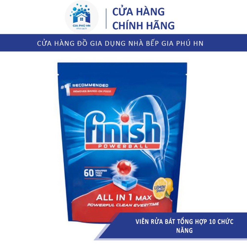 Viên Rửa Chén Bát Finish All In One GIÁ TỔNG KHO Viên Rửa Chén Bát Finish 3 Trong 1 Cho Máy Rửa Bát