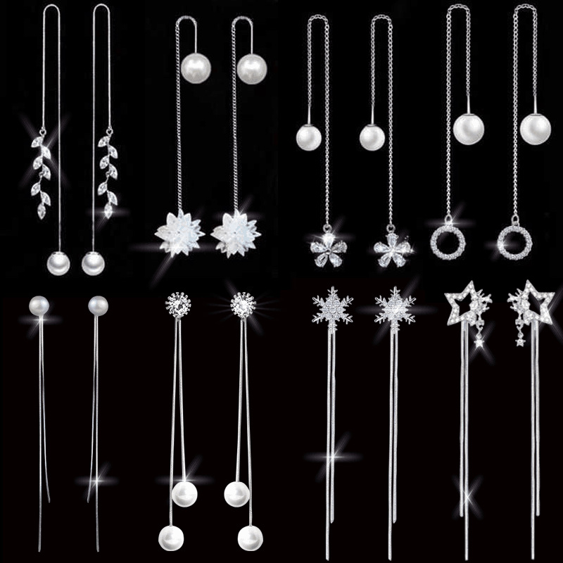Khuyên tai dáng dài phong cách Hàn Quốc xinh xắn thời trang dành cho nữ